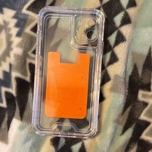 Clear Phone Case with Orange Card Holder